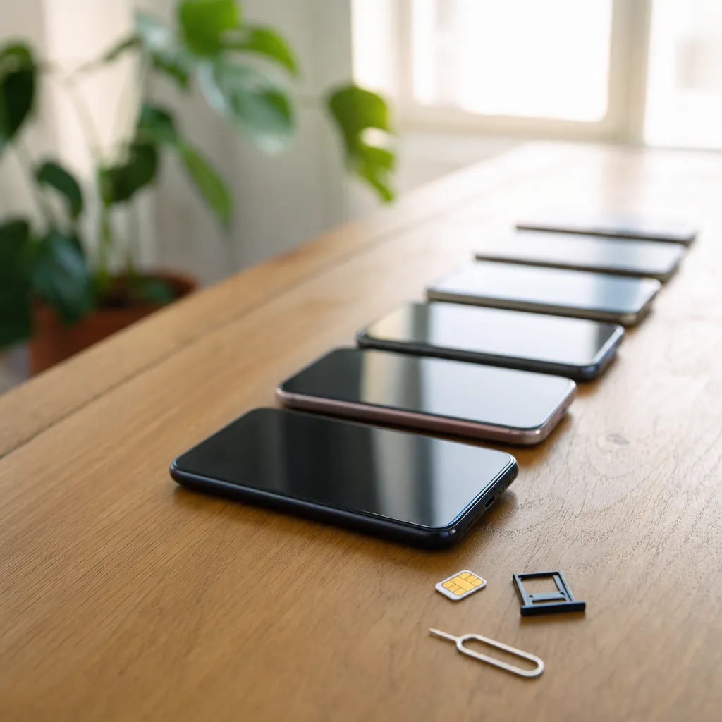Smartphone med eSIM-aktivering via QR-kod